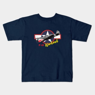 Curtiss P-40 Warhawk World War II fighter Kids T-Shirt